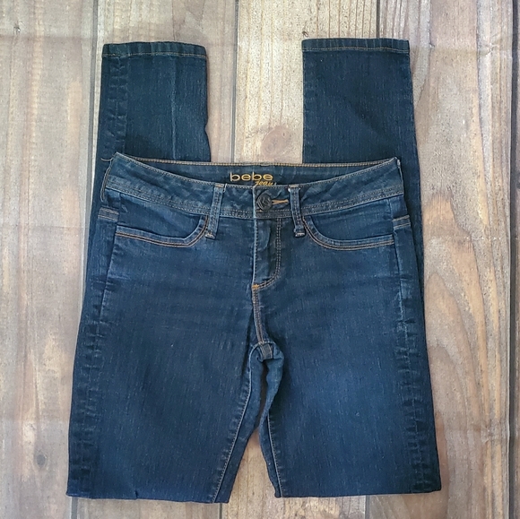 bebe 2 Pairs Skinny Stretch Jeans Blue and Black Size 27 - Picture 3 of 7